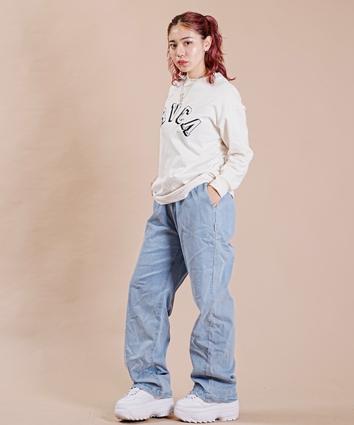 RVCA(ルーカ)の「RVCA/ルーカ 長袖Tシャツ 前面プリント ドロップショルダー 薄手 BD044-070(Tシャツ/カットソー・レディース・ホワイト/ブラック・M/S)」の9枚目の写真