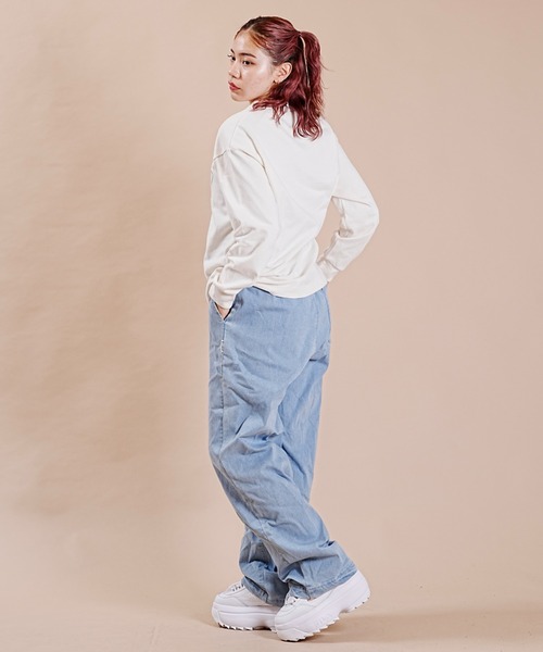 RVCA(ルーカ)の「RVCA/ルーカ 長袖Tシャツ 前面プリント ドロップショルダー 薄手 BD044-070(Tシャツ/カットソー・レディース・ホワイト/ブラック・M/S)」の10枚目の写真