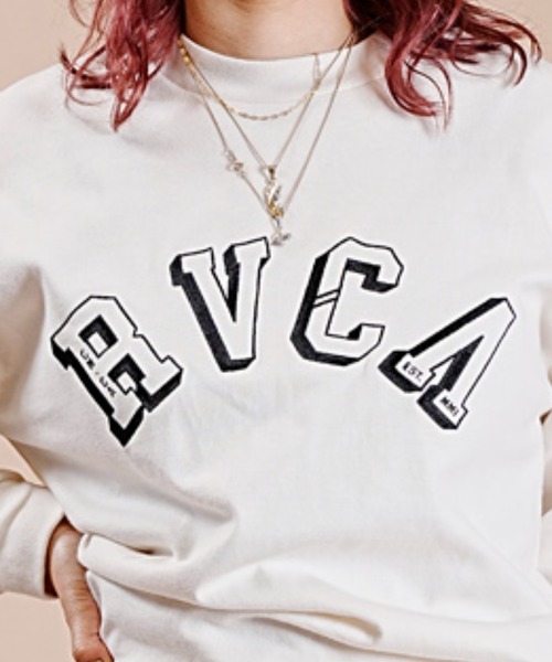 RVCA(ルーカ)の「RVCA/ルーカ 長袖Tシャツ 前面プリント ドロップショルダー 薄手 BD044-070(Tシャツ/カットソー・レディース・ホワイト/ブラック・M/S)」の7枚目の写真
