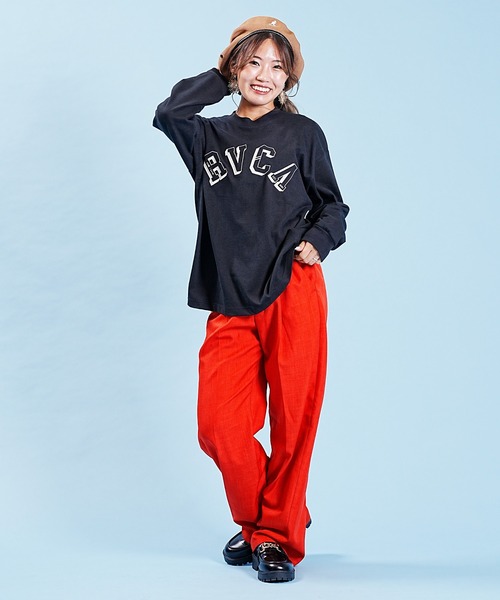 RVCA(ルーカ)の「RVCA/ルーカ 長袖Tシャツ 前面プリント ドロップショルダー 薄手 BD044-070(Tシャツ/カットソー・レディース・ホワイト/ブラック・M/S)」の15枚目の写真