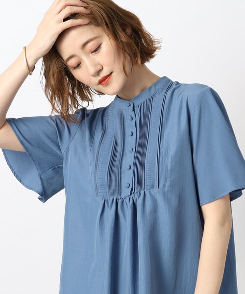 grove（グローブ）の「◆可憐でレトロかわいいピンタックブラウス（シャツ/ブラウス・レディース・オレンジ/ブルー/アイボリー/サンドベージュ/ブラック・02/03/01/05/04）」の14枚目の写真