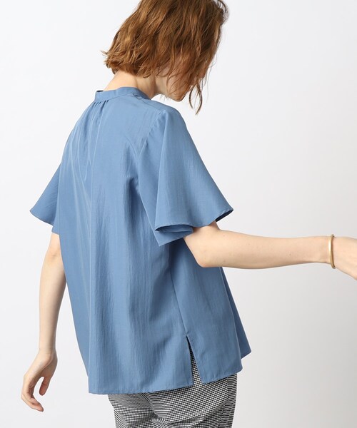 grove（グローブ）の「◆可憐でレトロかわいいピンタックブラウス（シャツ/ブラウス・レディース・オレンジ/ブルー/アイボリー/サンドベージュ/ブラック・02/03/01/05/04）」の12枚目の写真