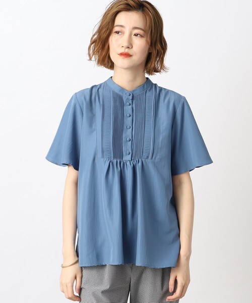 grove（グローブ）の「◆可憐でレトロかわいいピンタックブラウス（シャツ/ブラウス・レディース・オレンジ/ブルー/アイボリー/サンドベージュ/ブラック・02/03/01/05/04）」の10枚目の写真