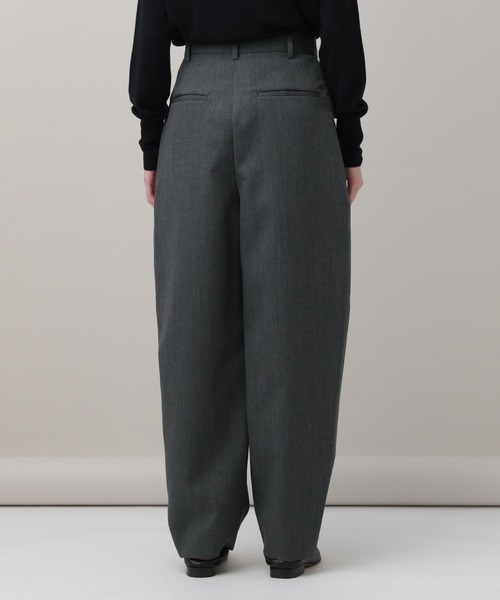 美品Curensologyカレンソロジー★ウールツイルラップパンツ　ネイビー36 美品Curensologyカレンソロジー☆ウールツイルラップパンツ ネイビー36