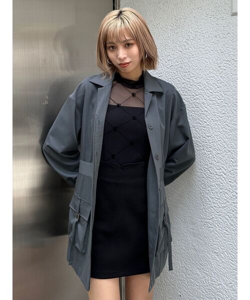 EMODA(エモダ)の「ハイネックストレッチトップ(Tシャツ/カットソー・レディース・ブラック/ベージュ・FREE)」の8枚目の写真