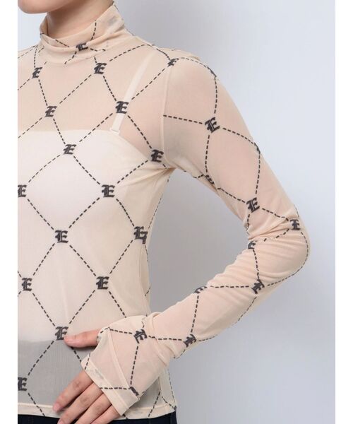 EMODA(エモダ)の「ハイネックストレッチトップ(Tシャツ/カットソー・レディース・ブラック/ベージュ・FREE)」の18枚目の写真