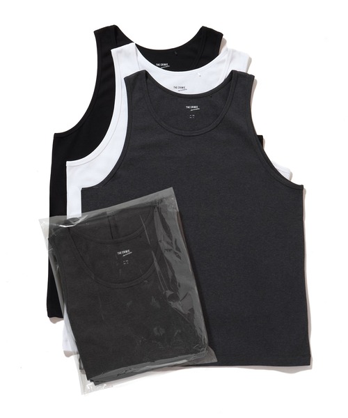 CRIMIE(クライミー)の「TANK TOP 2P + 1P SERVICE 3P PACK / 無地 タンクトップ 2P + 1P サービス 3P パック(Tシャツ/カットソー・メンズ・ホワイト/ブラック/オートミール/ダークグレー/カーキ/ホワイト×ブラック・S/M/L/XL/XXL)」の4枚目の写真