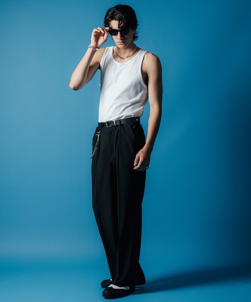 CRIMIE(クライミー)の「TANK TOP 2P + 1P SERVICE 3P PACK / 無地 タンクトップ 2P + 1P サービス 3P パック(Tシャツ/カットソー・メンズ・ホワイト/ブラック/オートミール/ダークグレー/カーキ/ホワイト×ブラック・S/M/L/XL/XXL)」の10枚目の写真