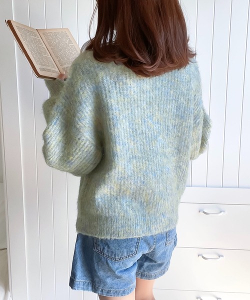 送料無料】トップス ニットソー プルオーバー 長袖 萌袖 ラウンド