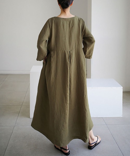 SETUP7（セットアップセブン）の「【SETUP7】リラックスフレアワンピース SCCH400（ワンピース・レディース・アイボリー/カーキ/ブラック・M/L）」の11枚目の写真