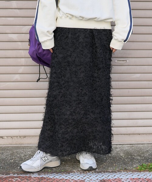 FREAK'S STORE（フリークスストア）の「フェザリースカート（スカート・レディース・オフホワイト/ブラック・ﾌﾘ-）」の2枚目の写真