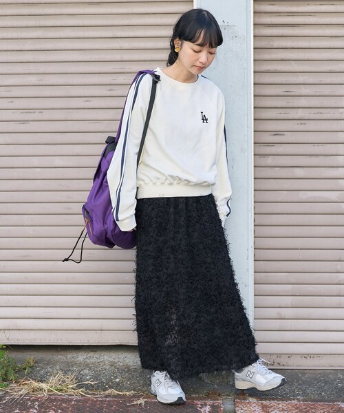 FREAK'S STORE（フリークスストア）の「フェザリースカート（スカート・レディース・オフホワイト/ブラック・ﾌﾘ-）」の12枚目の写真