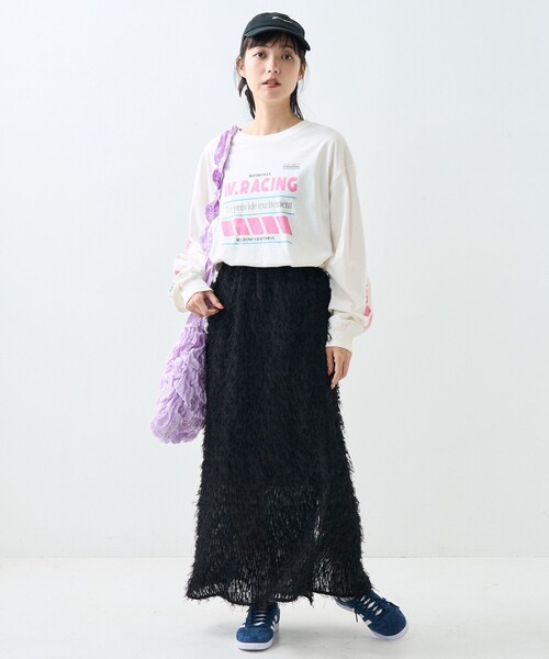 FREAK'S STORE（フリークスストア）の「フェザリースカート（スカート・レディース・オフホワイト/ブラック・ﾌﾘ-）」の16枚目の写真