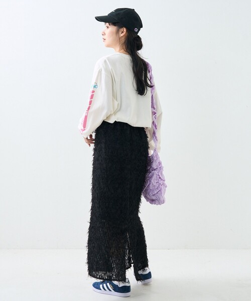 FREAK'S STORE（フリークスストア）の「フェザリースカート（スカート・レディース・オフホワイト/ブラック・ﾌﾘ-）」の18枚目の写真