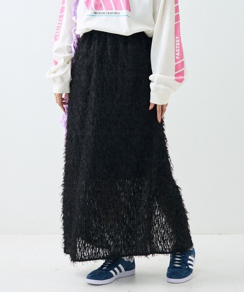FREAK'S STORE（フリークスストア）の「フェザリースカート（スカート・レディース・オフホワイト/ブラック・ﾌﾘ-）」の20枚目の写真