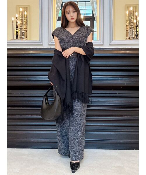 RESEXXY（リゼクシー）の「フリンジストール（ストール/ショール・レディース・ブラック/ベージュ・FREE）」の4枚目の写真