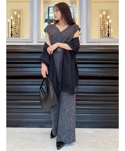 RESEXXY（リゼクシー）の「フリンジストール（ストール/ショール・レディース・ブラック/ベージュ・FREE）」の5枚目の写真