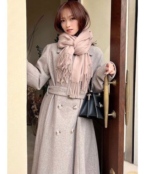 RESEXXY（リゼクシー）の「フリンジストール（ストール/ショール・レディース・ブラック/ベージュ・FREE）」の6枚目の写真