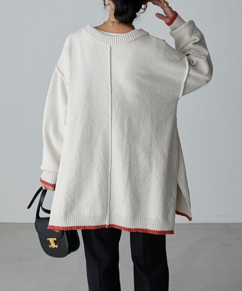 Anss.me(アンスミー)の「【Anss.me】2wayマットモールニットVネックプルオーバー(ニット/セーター・レディース・アイボリー/ブラック/グレー・FREE)」の7枚目の写真