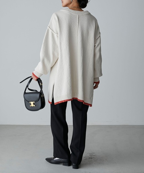 Anss.me(アンスミー)の「【Anss.me】2wayマットモールニットVネックプルオーバー(ニット/セーター・レディース・アイボリー/ブラック/グレー・FREE)」の10枚目の写真