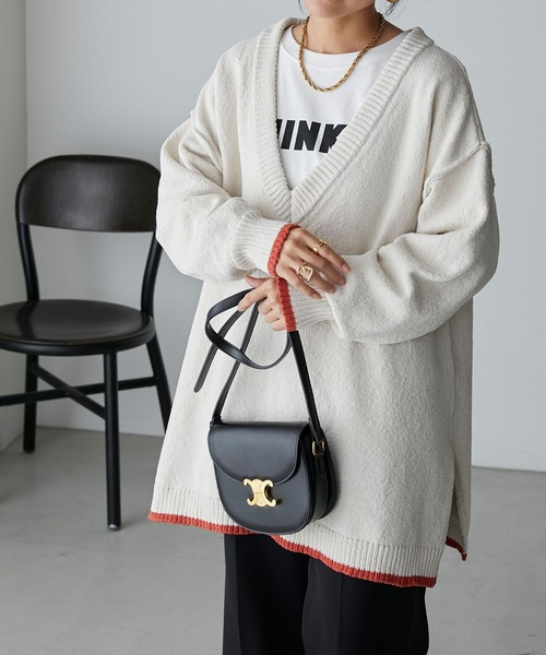 Anss.me(アンスミー)の「【Anss.me】2wayマットモールニットVネックプルオーバー(ニット/セーター・レディース・アイボリー/ブラック/グレー・FREE)」の12枚目の写真