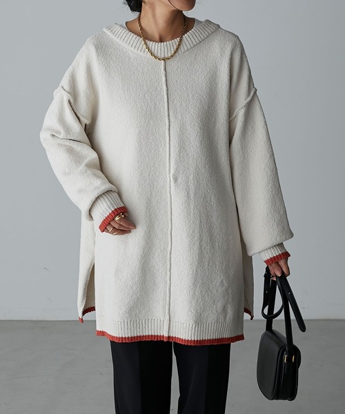 Anss.me(アンスミー)の「【Anss.me】2wayマットモールニットVネックプルオーバー(ニット/セーター・レディース・アイボリー/ブラック/グレー・FREE)」の14枚目の写真