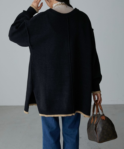 Anss.me(アンスミー)の「【Anss.me】2wayマットモールニットVネックプルオーバー(ニット/セーター・レディース・アイボリー/ブラック/グレー・FREE)」の18枚目の写真