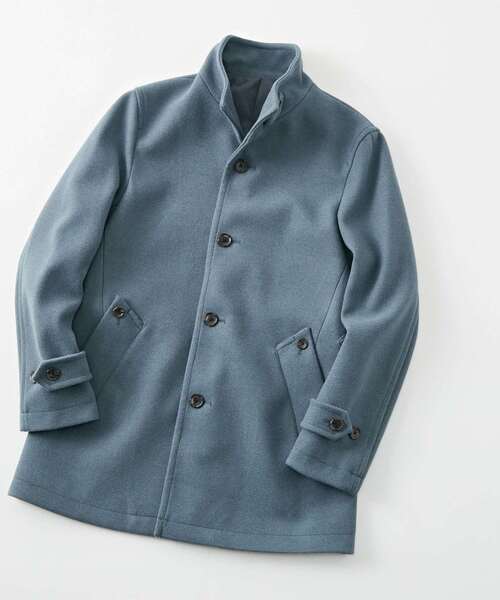 MEN'S MELROSE(メンズメルローズ)の「【WEB限定】ジャージメルトンスタンドカラーコート(その他アウター・メンズ・ネイビー/グレイッシュベージュ/サックスブルー/チャコールグレー・3/5/4)」の5枚目の写真