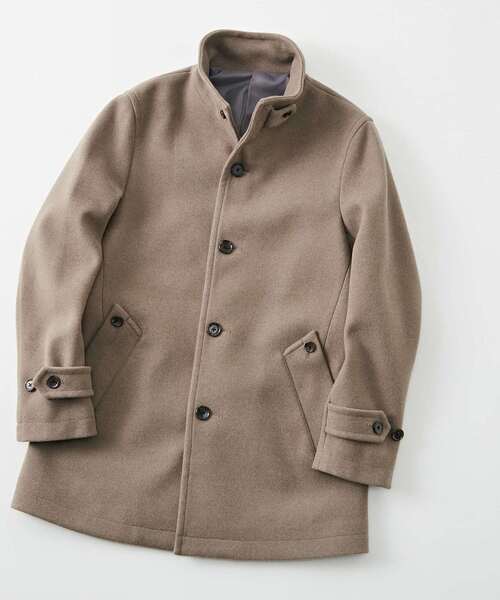 MEN'S MELROSE(メンズメルローズ)の「【WEB限定】ジャージメルトンスタンドカラーコート(その他アウター・メンズ・ネイビー/グレイッシュベージュ/サックスブルー/チャコールグレー・3/5/4)」の7枚目の写真