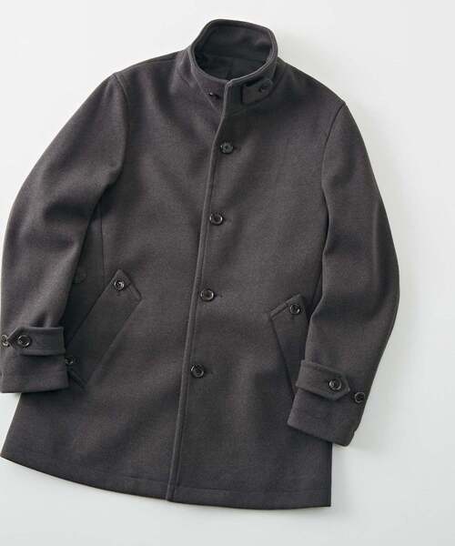 MEN'S MELROSE(メンズメルローズ)の「【WEB限定】ジャージメルトンスタンドカラーコート(その他アウター・メンズ・ネイビー/グレイッシュベージュ/サックスブルー/チャコールグレー・3/5/4)」の9枚目の写真