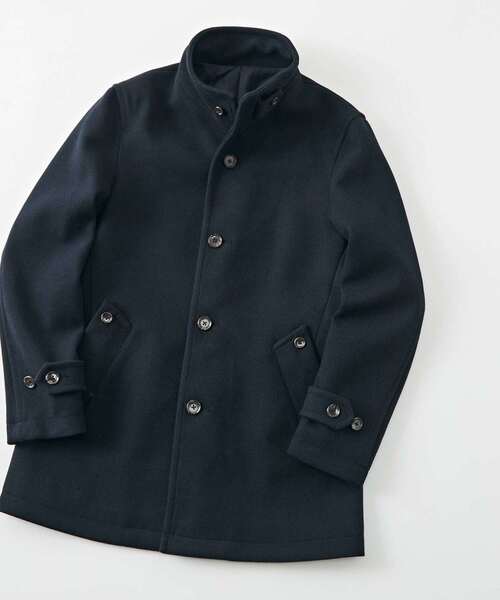 MEN'S MELROSE(メンズメルローズ)の「【WEB限定】ジャージメルトンスタンドカラーコート(その他アウター・メンズ・ネイビー/グレイッシュベージュ/サックスブルー/チャコールグレー・3/5/4)」の11枚目の写真