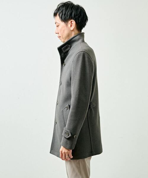 MEN'S MELROSE(メンズメルローズ)の「【WEB限定】ジャージメルトンスタンドカラーコート(その他アウター・メンズ・ネイビー/グレイッシュベージュ/サックスブルー/チャコールグレー・3/5/4)」の14枚目の写真