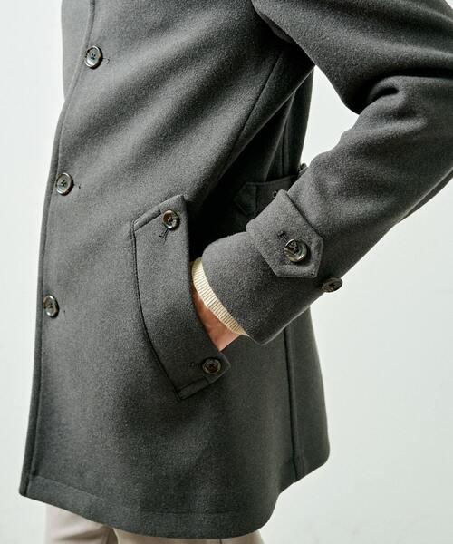 MEN'S MELROSE(メンズメルローズ)の「【WEB限定】ジャージメルトンスタンドカラーコート(その他アウター・メンズ・ネイビー/グレイッシュベージュ/サックスブルー/チャコールグレー・3/5/4)」の19枚目の写真