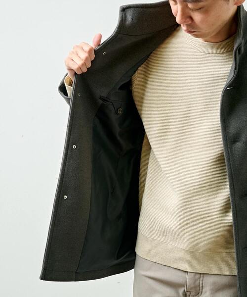 MEN'S MELROSE(メンズメルローズ)の「【WEB限定】ジャージメルトンスタンドカラーコート(その他アウター・メンズ・ネイビー/グレイッシュベージュ/サックスブルー/チャコールグレー・3/5/4)」の22枚目の写真