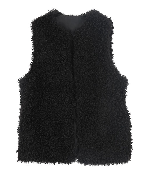 titivate（ティティベイト）の「プードルファーベスト（ベスト・レディース・アイボリー/ベージュ/モカ/ブラック・FREE）」の3枚目の写真