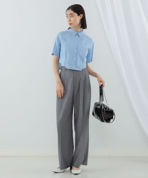 Ray BEAMS（レイビームス）の「Ray BEAMS / サイド カーブ ショート シャツ（シャツ/ブラウス・レディース・サックスブルー/ホワイト・ONE SIZE）」の14枚目の写真