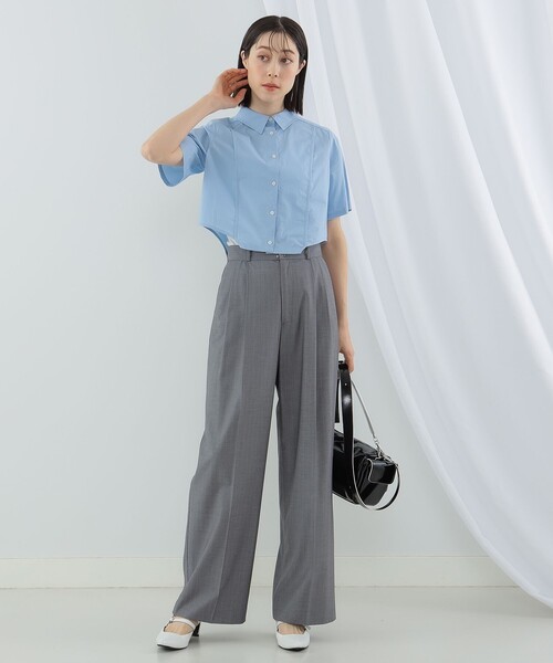 Ray BEAMS（レイビームス）の「Ray BEAMS / サイド カーブ ショート シャツ（シャツ/ブラウス・レディース・サックスブルー/ホワイト・ONE SIZE）」の15枚目の写真