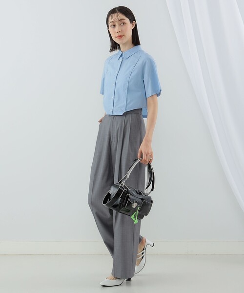 Ray BEAMS（レイビームス）の「Ray BEAMS / サイド カーブ ショート シャツ（シャツ/ブラウス・レディース・サックスブルー/ホワイト・ONE SIZE）」の16枚目の写真