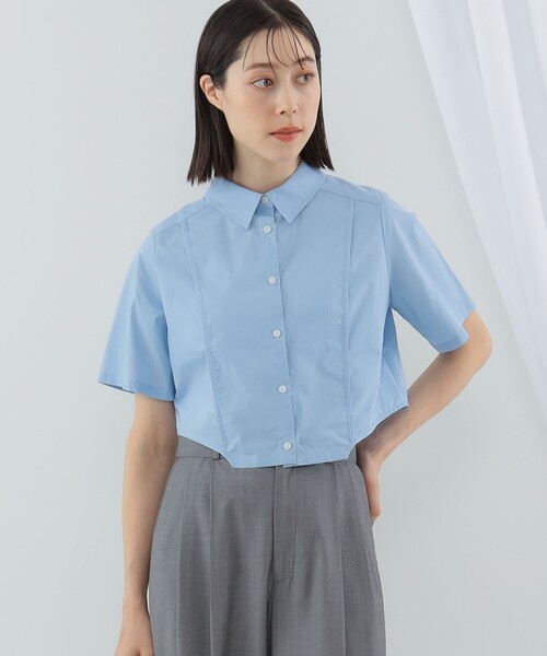 Ray BEAMS（レイビームス）の「Ray BEAMS / サイド カーブ ショート シャツ（シャツ/ブラウス・レディース・サックスブルー/ホワイト・ONE SIZE）」の18枚目の写真