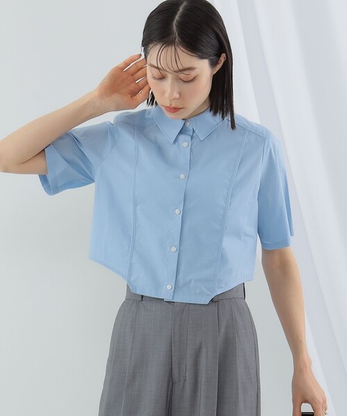 Ray BEAMS（レイビームス）の「Ray BEAMS / サイド カーブ ショート シャツ（シャツ/ブラウス・レディース・サックスブルー/ホワイト・ONE SIZE）」の19枚目の写真