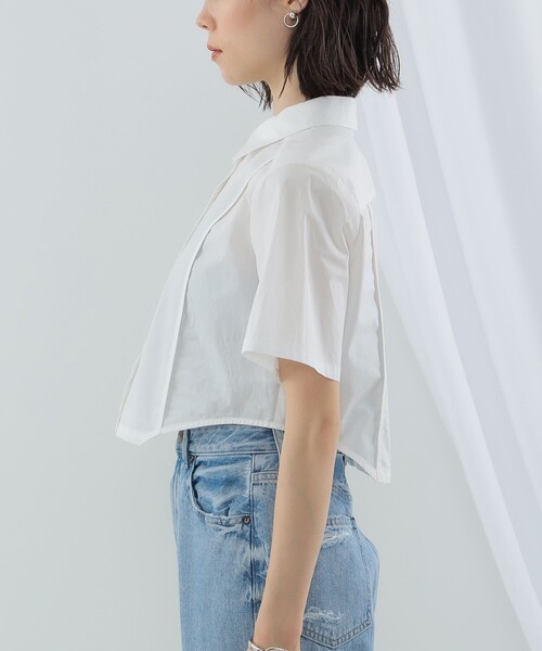 Ray BEAMS（レイビームス）の「Ray BEAMS / サイド カーブ ショート シャツ（シャツ/ブラウス・レディース・サックスブルー/ホワイト・ONE SIZE）」の9枚目の写真