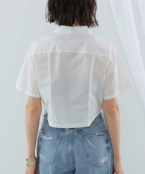 Ray BEAMS（レイビームス）の「Ray BEAMS / サイド カーブ ショート シャツ（シャツ/ブラウス・レディース・サックスブルー/ホワイト・ONE SIZE）」の10枚目の写真