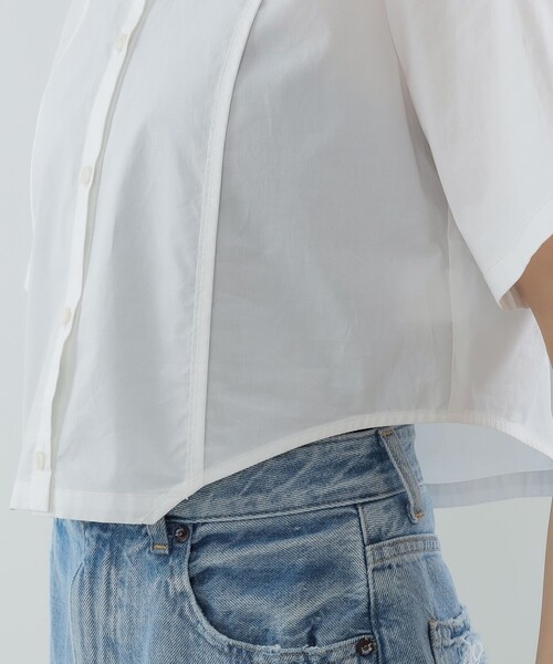 Ray BEAMS（レイビームス）の「Ray BEAMS / サイド カーブ ショート シャツ（シャツ/ブラウス・レディース・サックスブルー/ホワイト・ONE SIZE）」の13枚目の写真