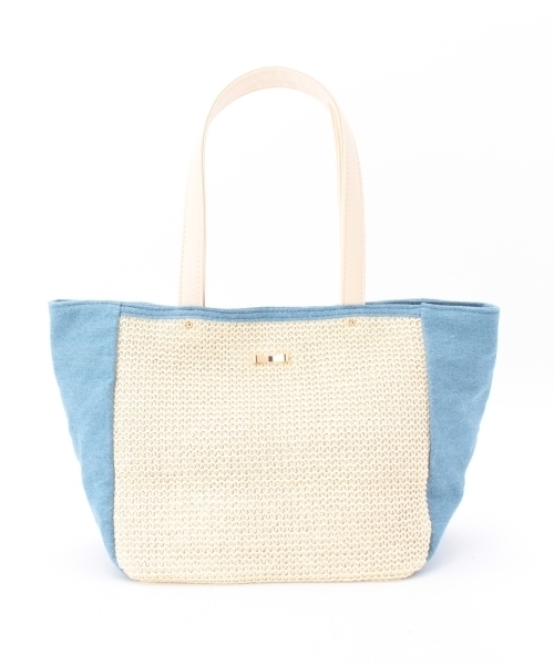 grove（グローブ）の「リボン配色ミニトートバッグ（トートバッグ・レディース・ホワイト/ブルー/イエロー/ブルー系1・00）」の3枚目の写真