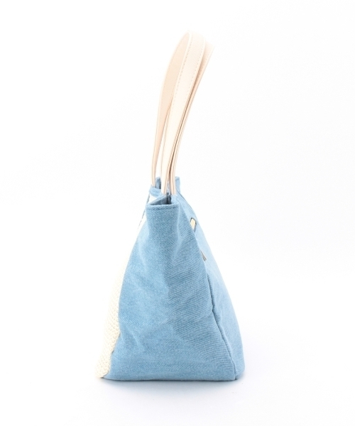 grove（グローブ）の「リボン配色ミニトートバッグ（トートバッグ・レディース・ホワイト/ブルー/イエロー/ブルー系1・00）」の5枚目の写真