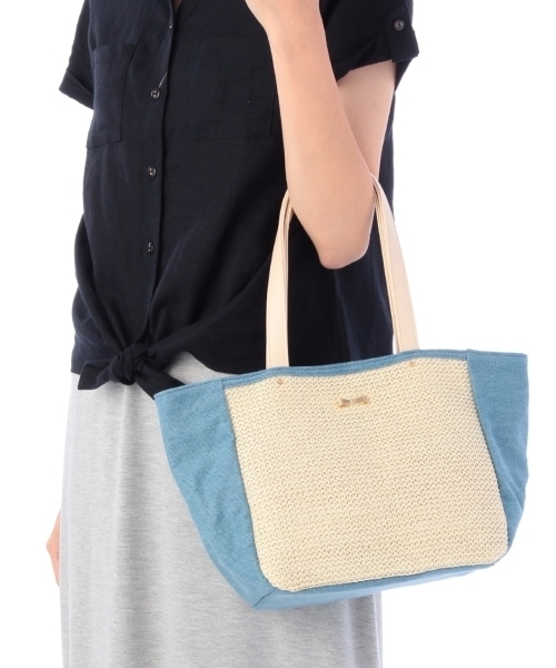 grove（グローブ）の「リボン配色ミニトートバッグ（トートバッグ・レディース・ホワイト/ブルー/イエロー/ブルー系1・00）」の8枚目の写真