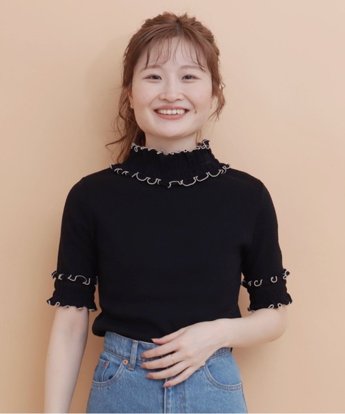 peu pres（プープレ）の「メロウタックテレコ五分袖PO（Tシャツ/カットソー・レディース・ブラック/ホワイト・FREE）」の2枚目の写真