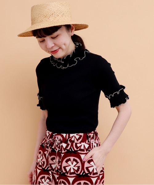 peu pres（プープレ）の「メロウタックテレコ五分袖PO（Tシャツ/カットソー・レディース・ブラック/ホワイト・FREE）」の17枚目の写真