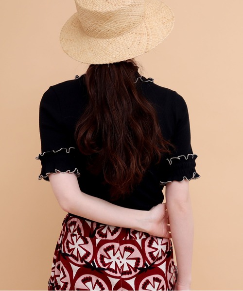 peu pres（プープレ）の「メロウタックテレコ五分袖PO（Tシャツ/カットソー・レディース・ブラック/ホワイト・FREE）」の18枚目の写真