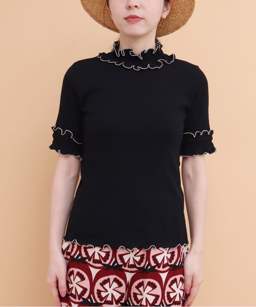 peu pres（プープレ）の「メロウタックテレコ五分袖PO（Tシャツ/カットソー・レディース・ブラック/ホワイト・FREE）」の10枚目の写真